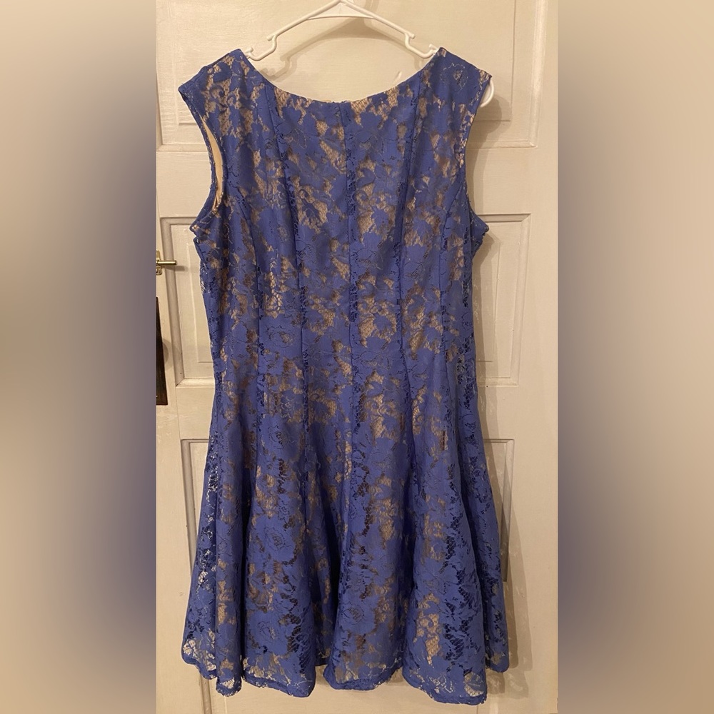 Julian Taylor New York, Purple Lace MIDI Dress, Size 14